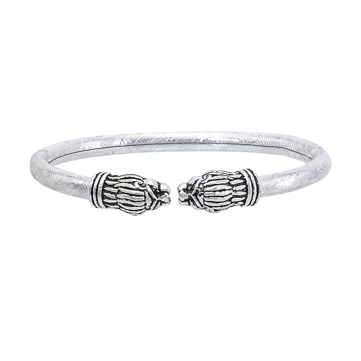 Traditional Indian Silver Plated Punjabi Sikh Brass Kada for Men - (SJ_3584_S)