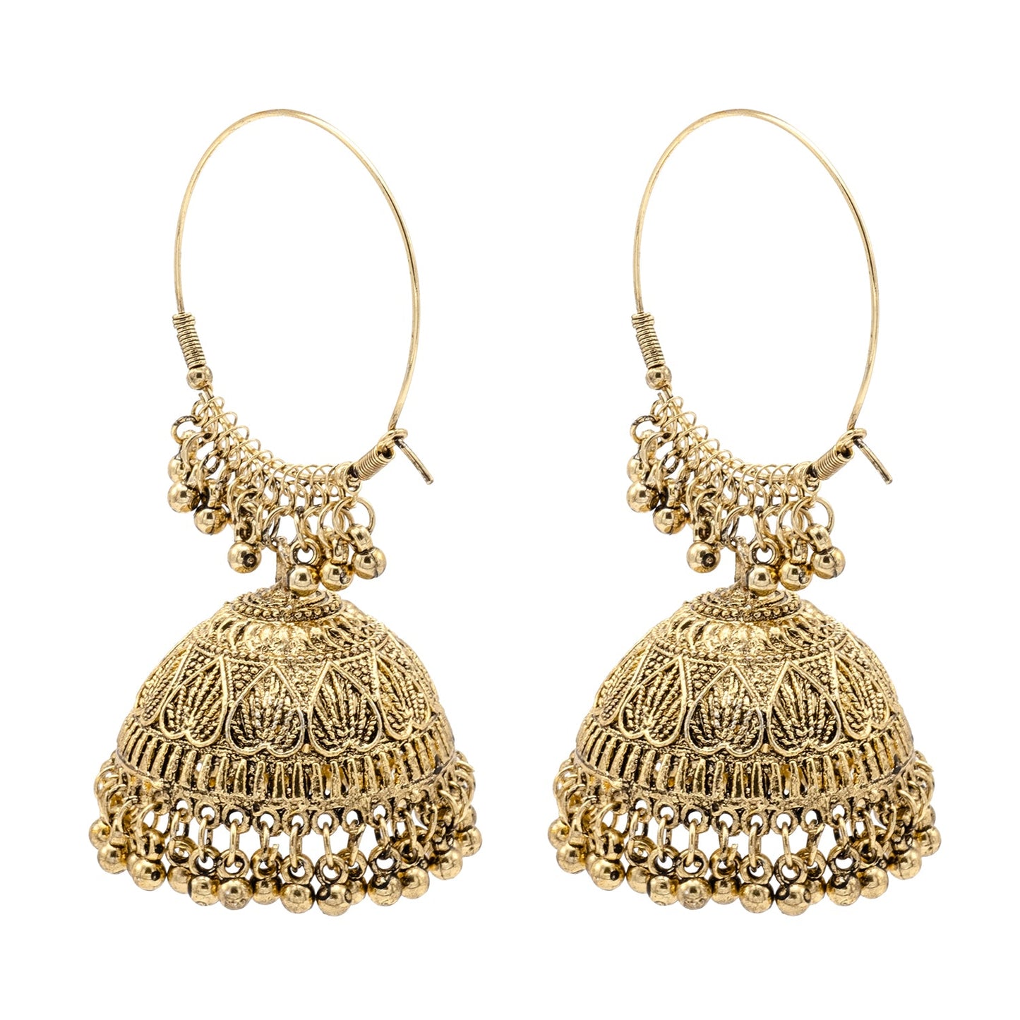 Traditional Indian Antique Gold Oxidised Jhumka Earring For Women (SJE_222_G)