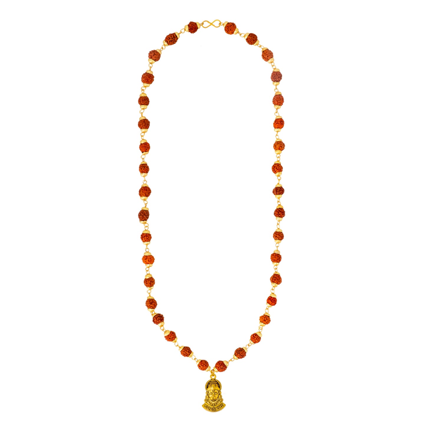 Shining Jewel by - Shivansh Traditional Gold Plated Lord Hanuman Rudraksha Pendant Locket for Men (SJN_323_G)