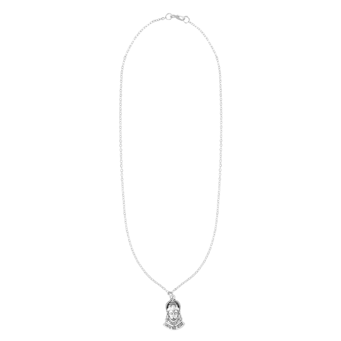 Shining Jewel by - Shivansh Traditional Silver Plated Lord Hanuman Rudraksha Pendant Locket for Men (SJN_323_S)