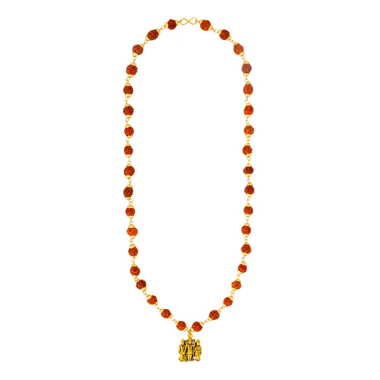 Shining Jewel by - Shivansh Traditional Gold Plated Lord Shri Ram Parivar Rudraksha Pendant Locket for Men (SJN_324)