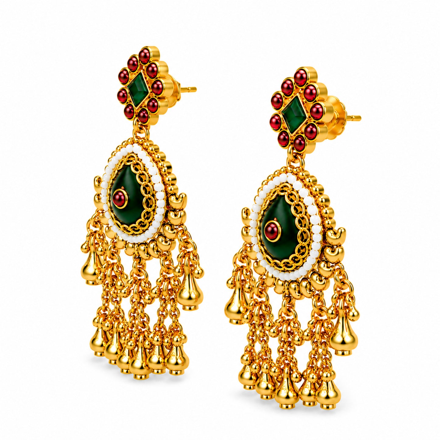 Traditional Indian Heritage Gold Plated Kundan,CZ, Studded Choker Wedding, Bridal Dori Necklace with Matching Earring Jewelry Set For Women (SJN_357_D2)