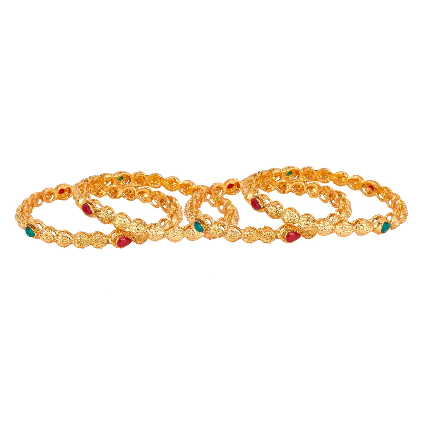 22K Traditional Gold Kada Bangle Set for Women (Set of 4 Bangles) (SJ_3253)