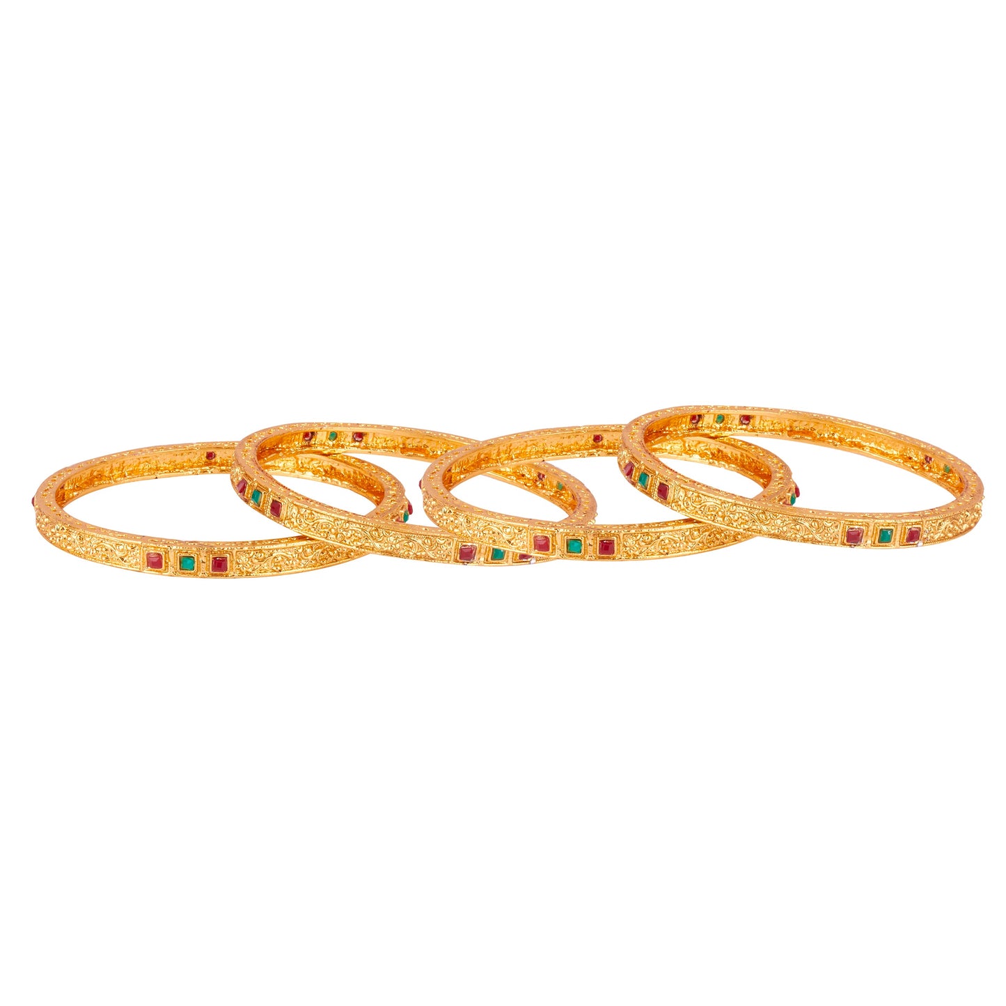 22K Traditional Gold Kada Bangle Set for Women (Set of 4 Bangles) (SJ_3256)