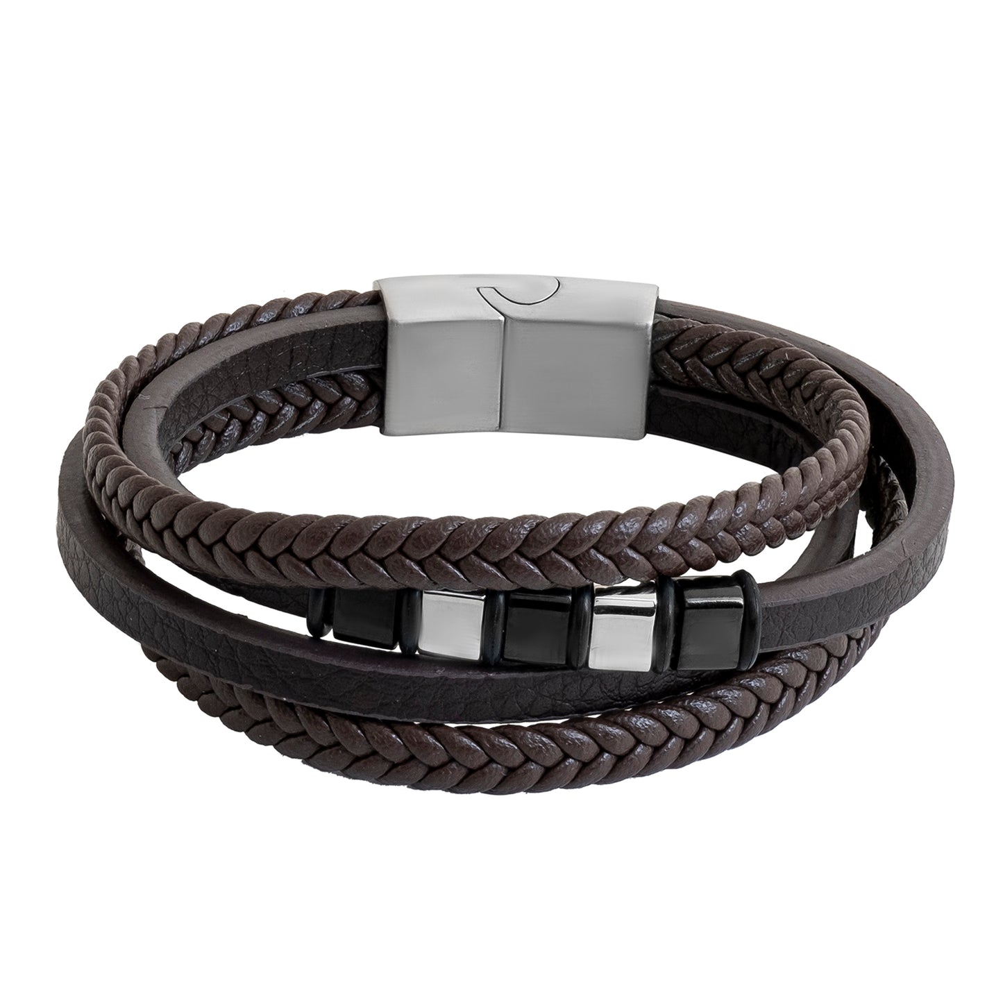 Men’s Braided Leather Bracelet Combo (Set of 3) SJLB_01