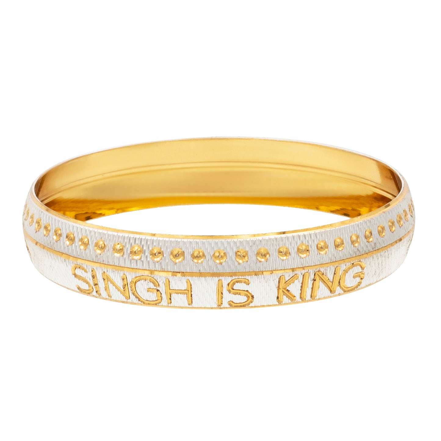 Men’s Punjabi Sikh Kada Combo (Set of 2) | Two-Tone Designer & Singh Is King Khalsa Style - SJKC_04