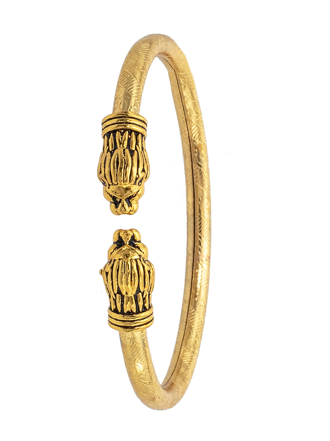 Traditional Indian Gold Plated Punjabi Sikh Brass Kada for Men - (SJ_3584_G)