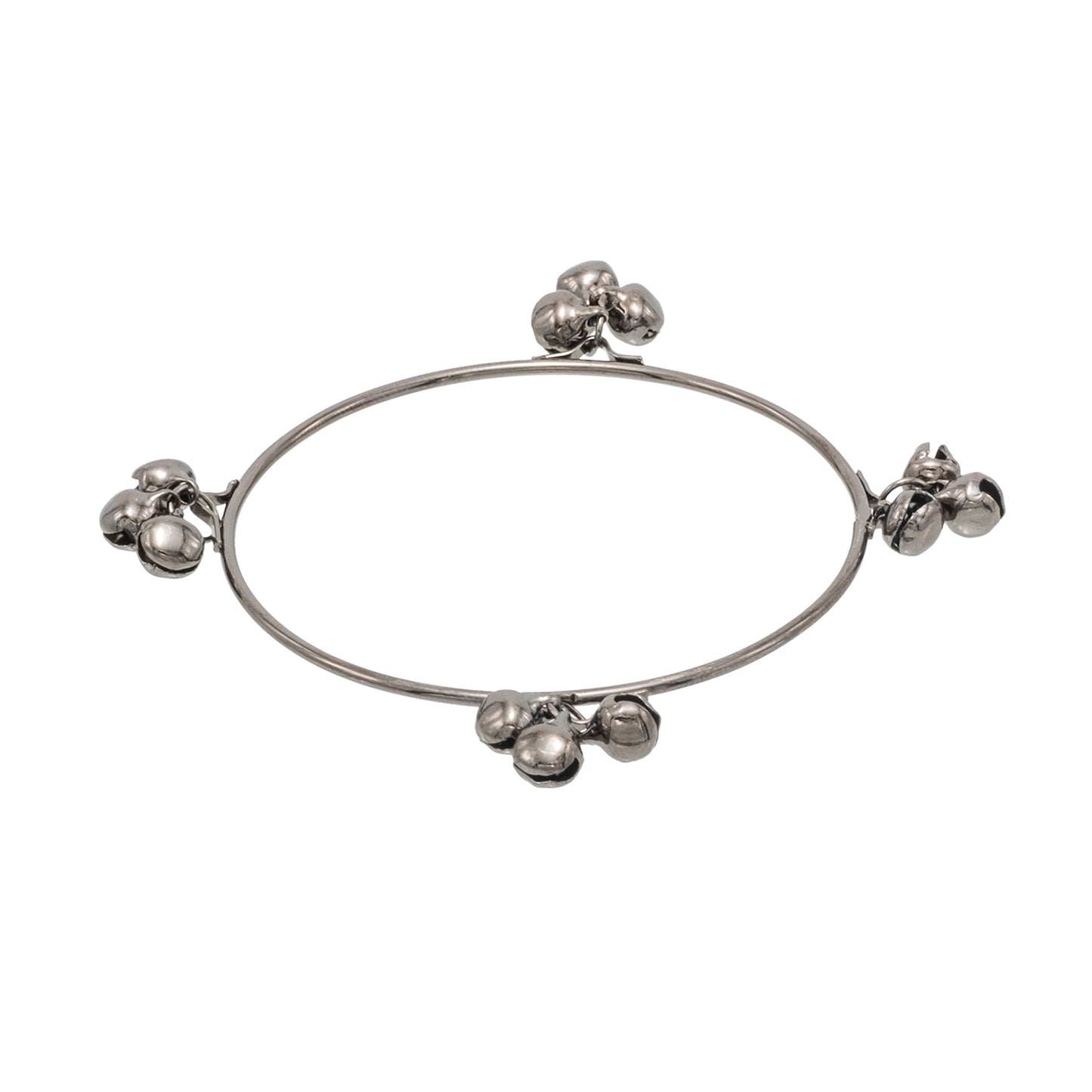 Antique Black Silver-Plated Ghungroo Design Bangle For Women (SJ_3590_AS)