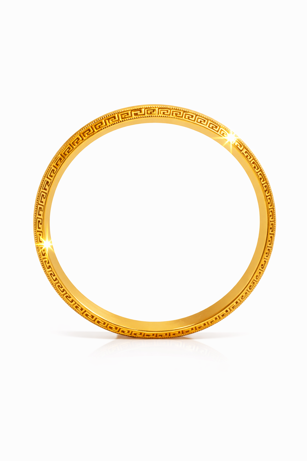 Heavy 15 mm Two Tone Gold & Silver Plated Amritsari Kada for Men SJ_3602