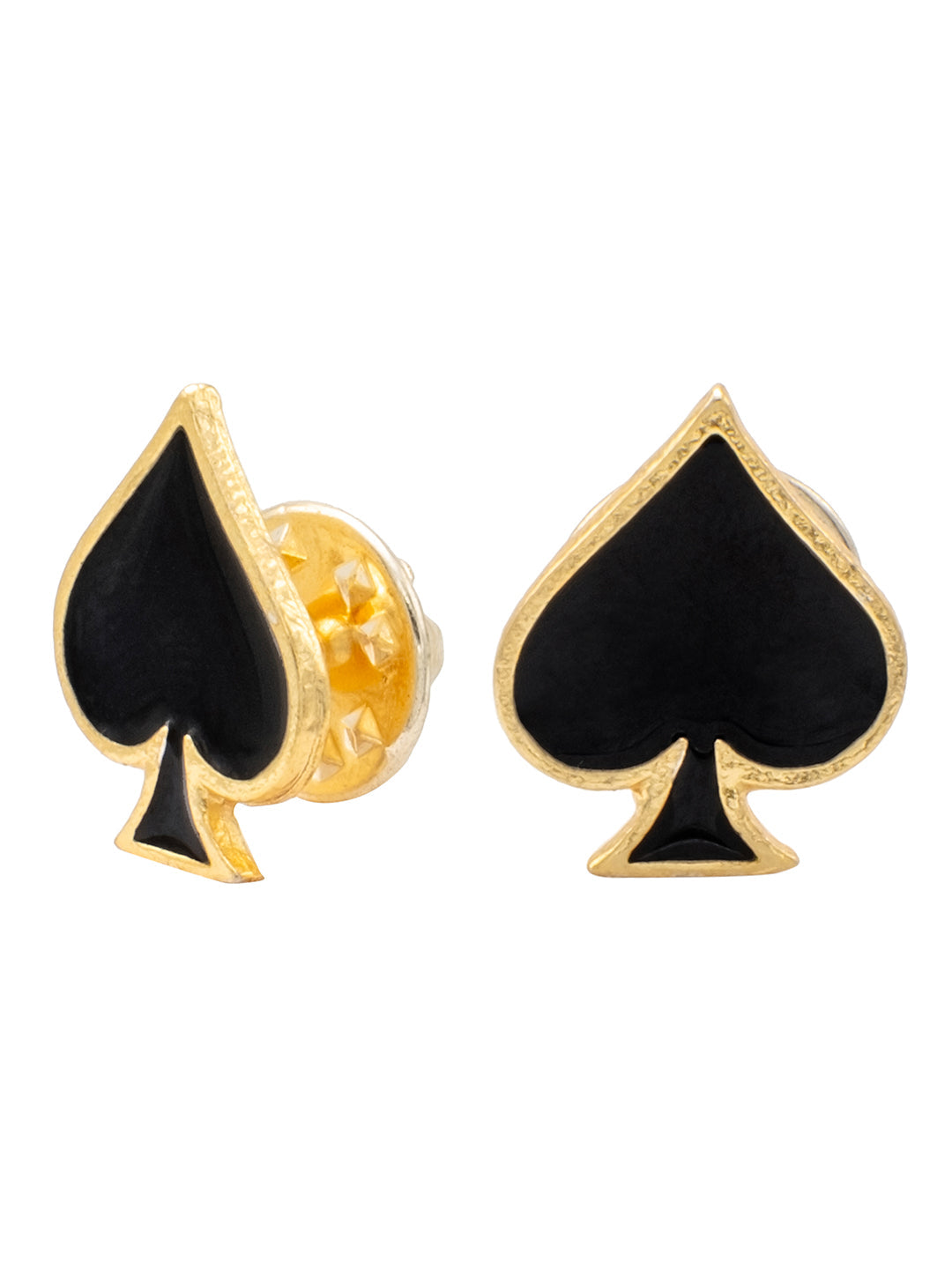 Vintage Gold Plated Elegant Ace of Style Brooch/ Lapel Pin For Men - Ace of Spade inspired Playing Card Design (SJ_9105_G)