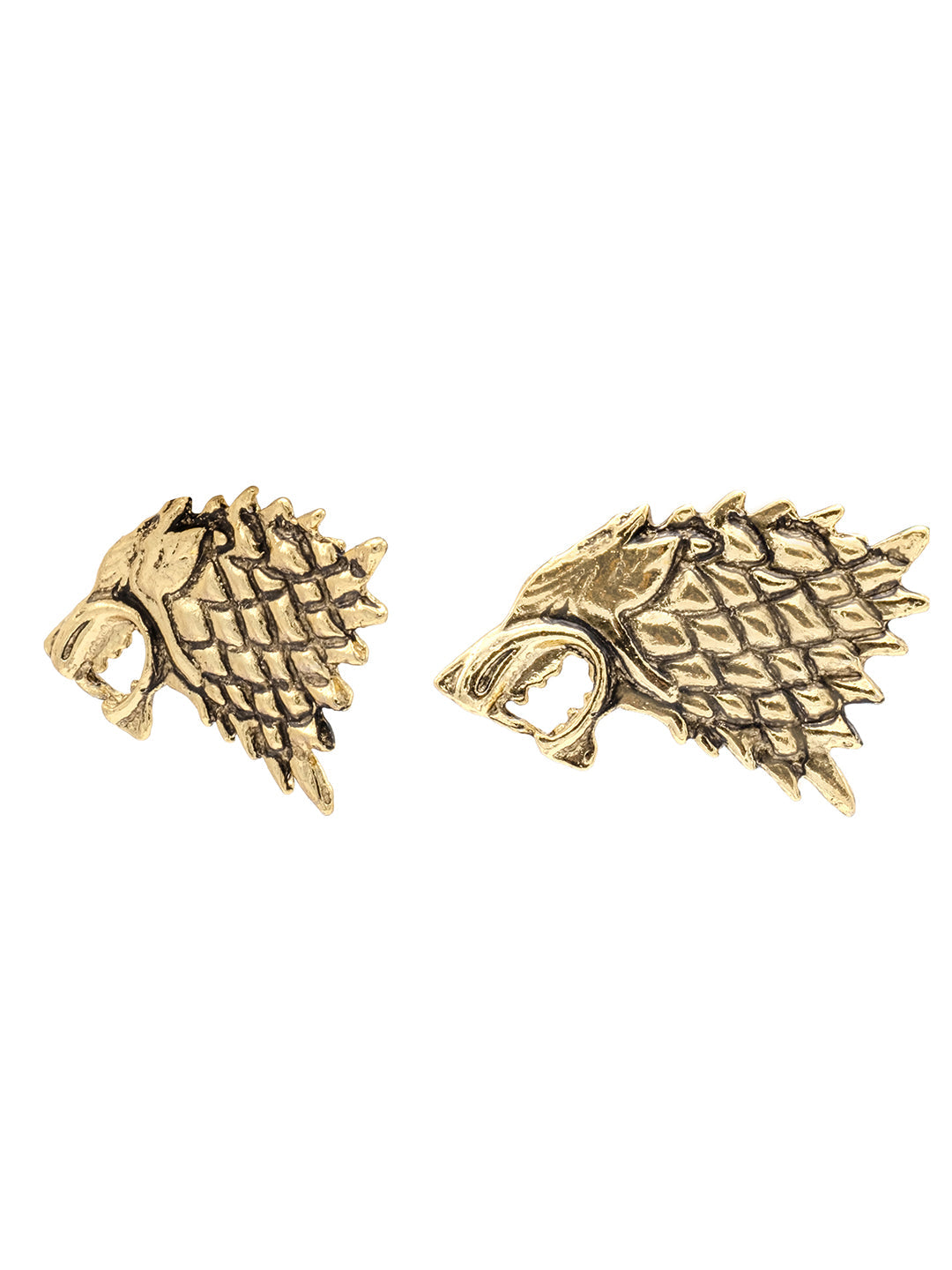Antique Vintage Gold Plated Blazer, Suit, Tuxedo, Sherwani Brooch/ Lapel Pin For Men – House Stark Wolf Game of Thrones (SJ_9106_G)