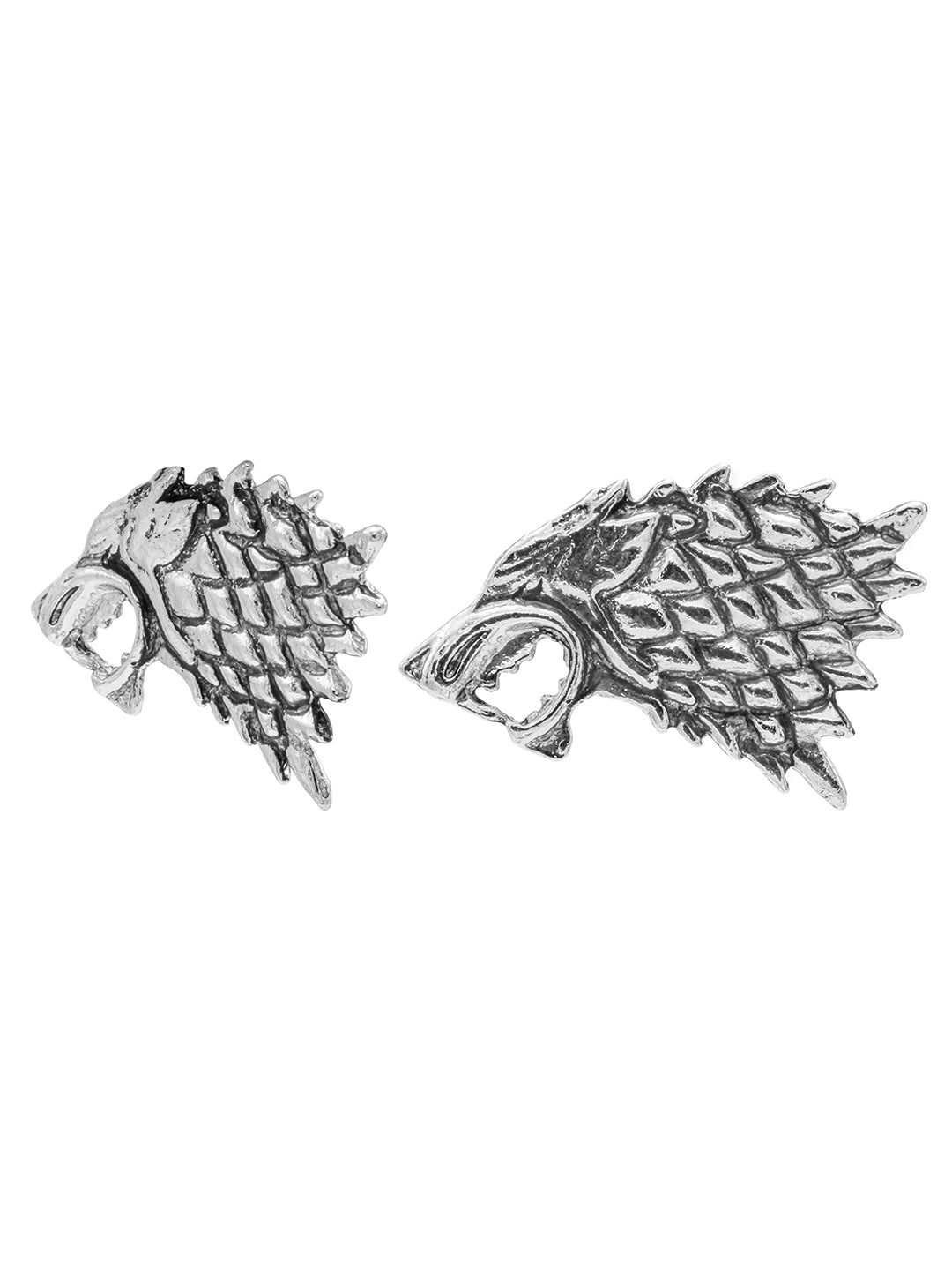 Antique Vintage Silver Plated Blazer, Suit, Tuxedo, Sherwani Brooch/ Lapel Pin For Men – House Stark Wolf Game of Thrones (SJ_9106_S)
