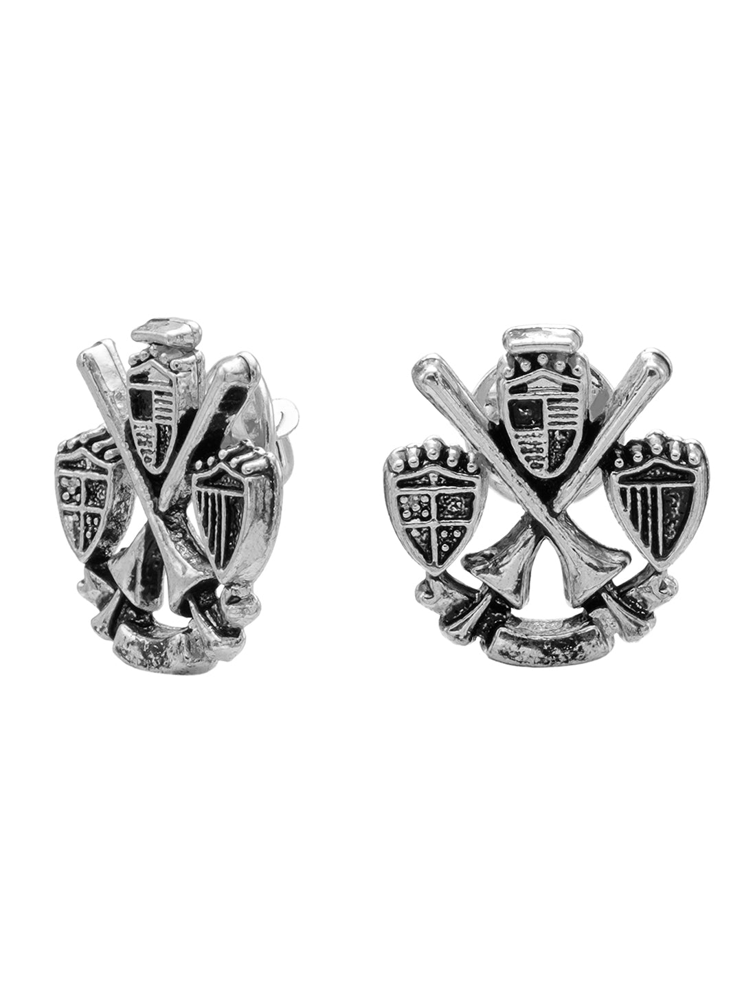 Silver Plated Elegant Sporty Brooch/Lapel Pin For Men - Baseball with Flag Design (SJ_9107_S)