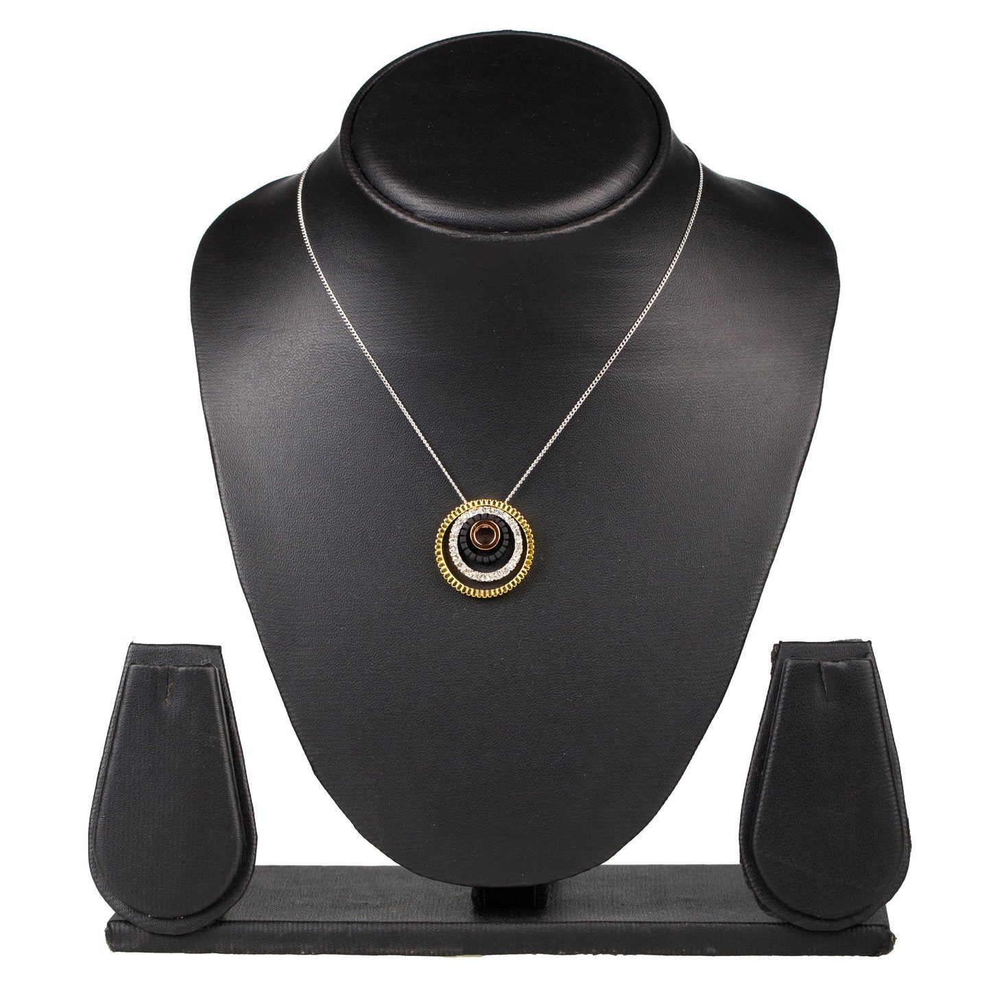 Sterling Silver Plated American Diamond Bvlgari Ring Pendant For Girls, Teens & Women (MD_2014)