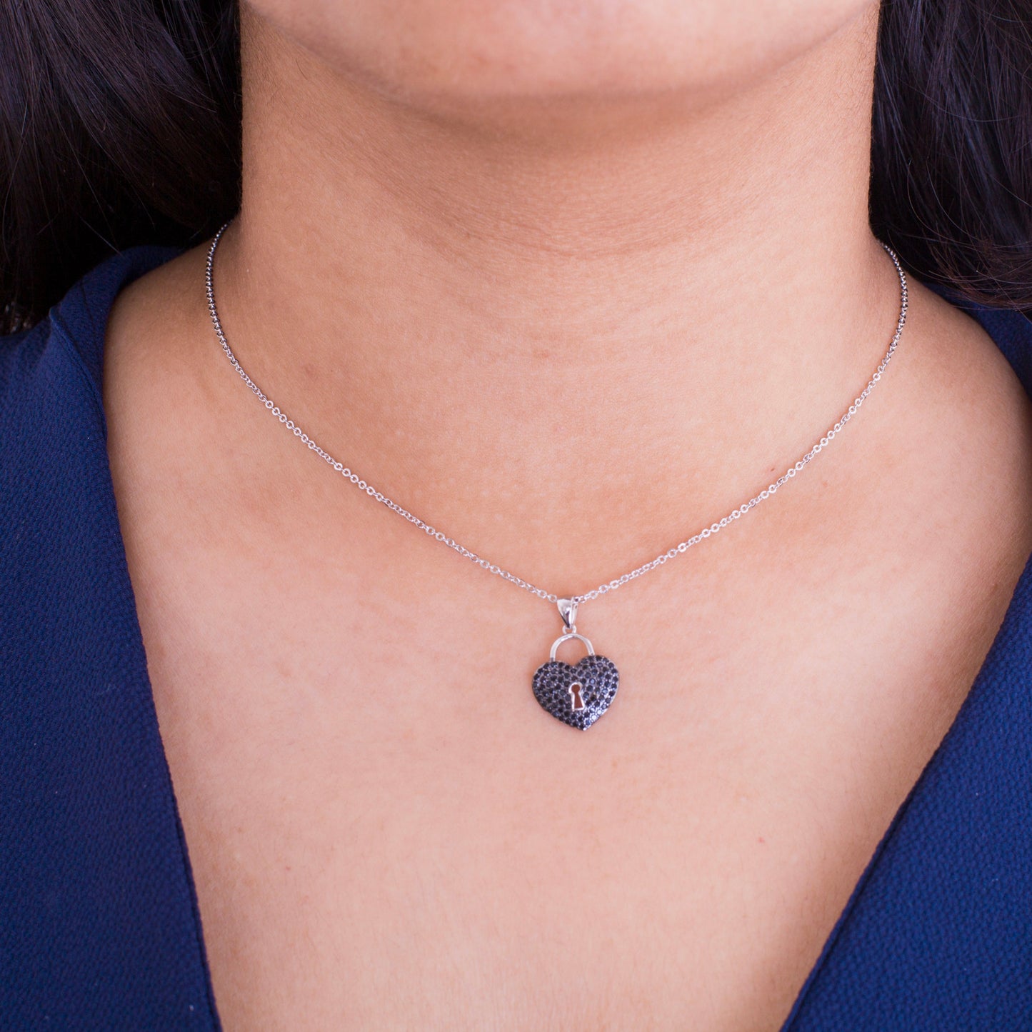 Sterling Silver Plated Valentine Romantic Heart Pendant Necklace for Girls, Teens & Women (MD_2044)