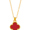 Gold Plated CZ Zircon Designer Flower Clover Pendant For Girls, Teens & Women (MD_2139_R)