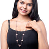 Rose Gold Plated Designer Chain Flower Clover Necklace For Girls, Teens & Women (MD_2144)