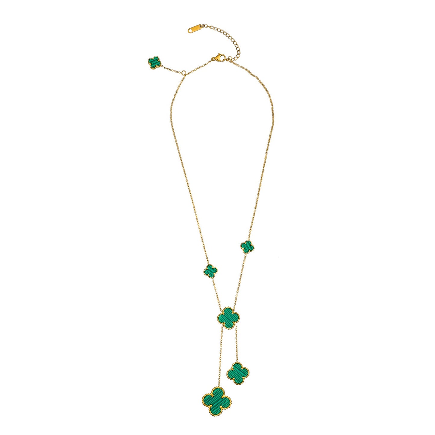 Moon Dust Gold Plated American Diamond Clover Pendant For Girls, Teens & Women (MD_2155_G)