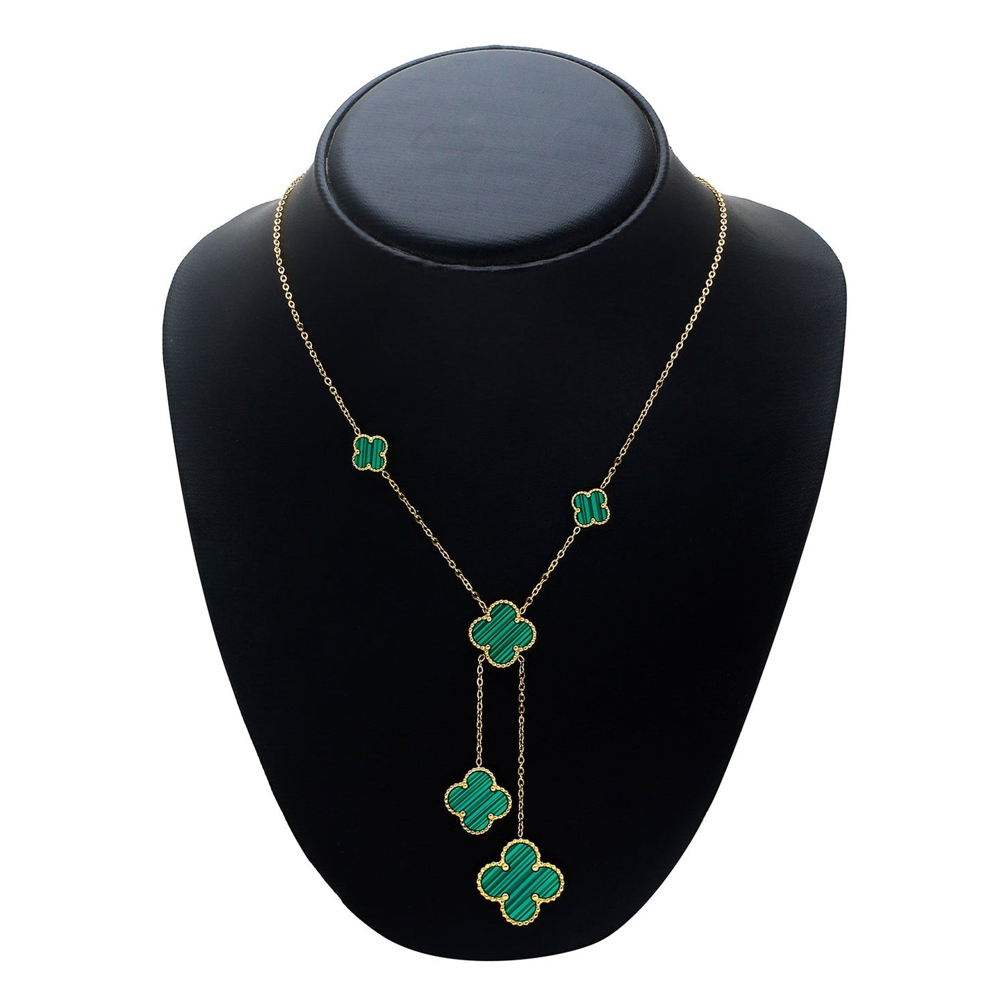 Moon Dust Gold Plated American Diamond Clover Pendant For Girls, Teens & Women (MD_2155_G)