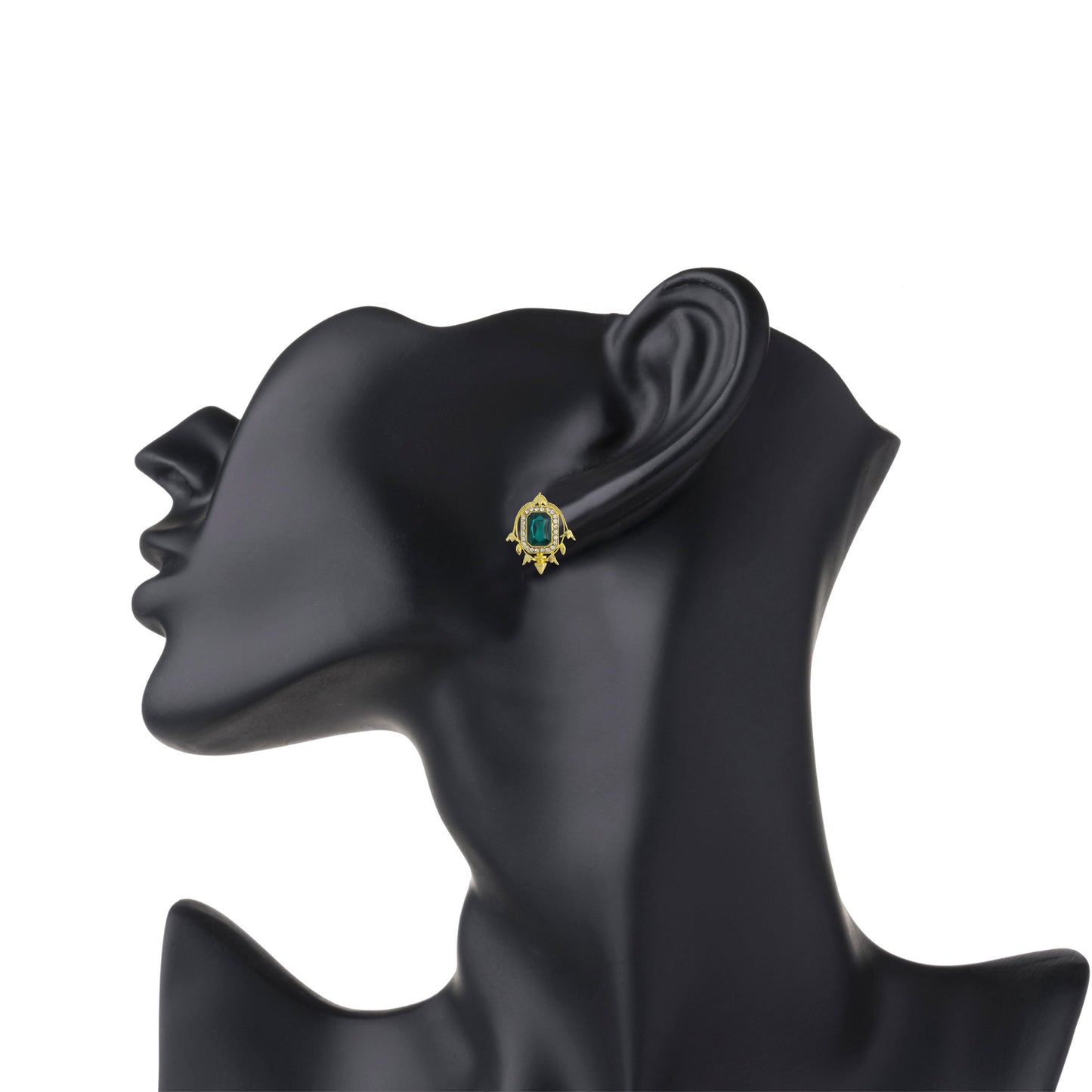 Gold Plated Fashionable Statement Button Stud Earrings (MD_23)