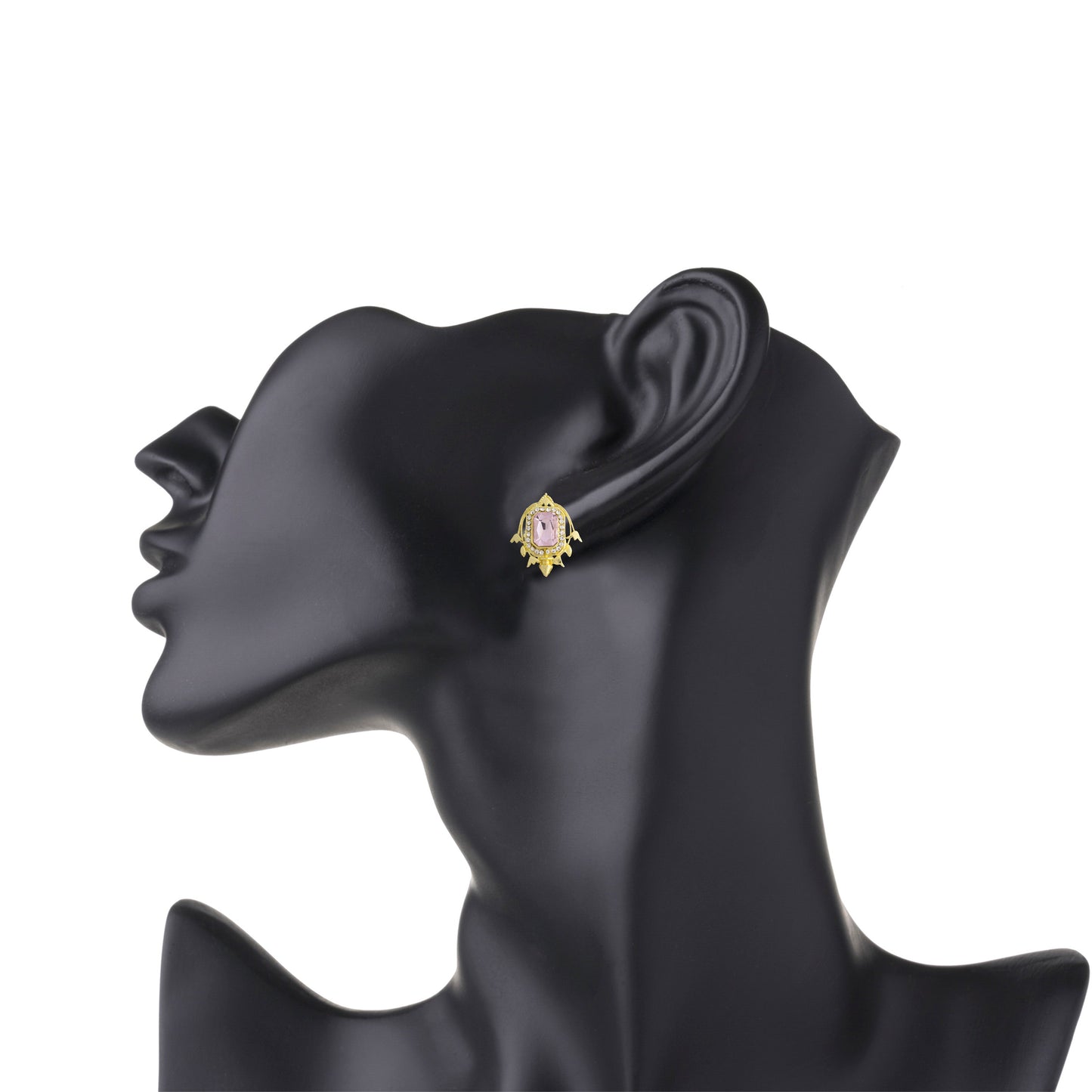 Gold Plated Fashionable Statement Button Stud Earrings (MD_25)