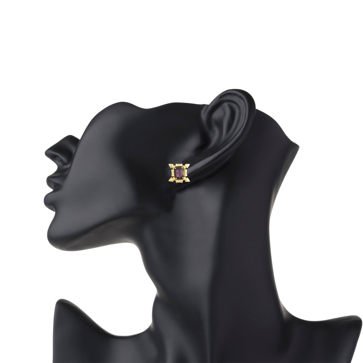 Gold Plated Fashionable Statement Button Stud Earrings (MD_28)