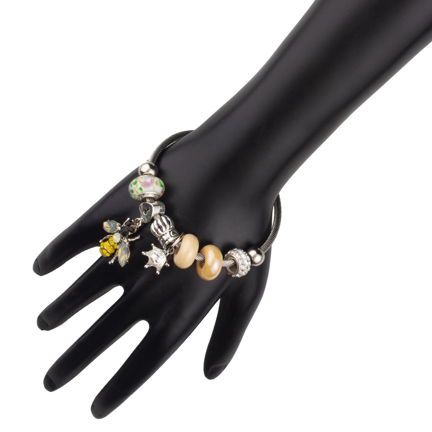 Sterling Silver Plated Pandora Inspired Charms Bracelet For Girls, Teens & Women (MD_3097)