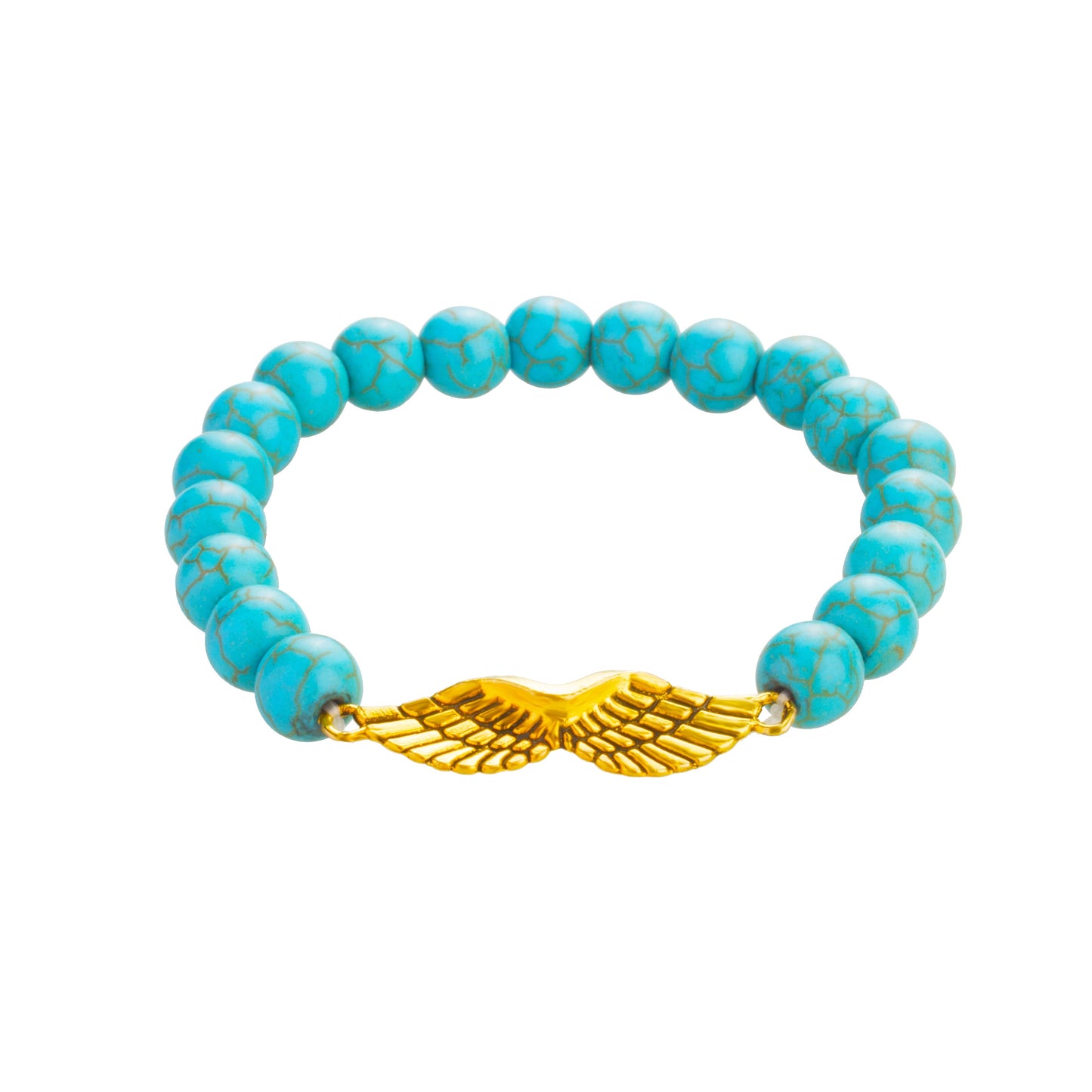 Lava Stone Natural Beads Bracelet For Men/Women/Boys/Girls with Angel Wings Charm (MD_3109)