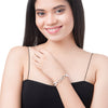 CZ Studded Silver Plated Designer Stylish and Latest Infinity & Hamsa Charm Pearl Bracelet for Girls & Women (MD_3220_S)