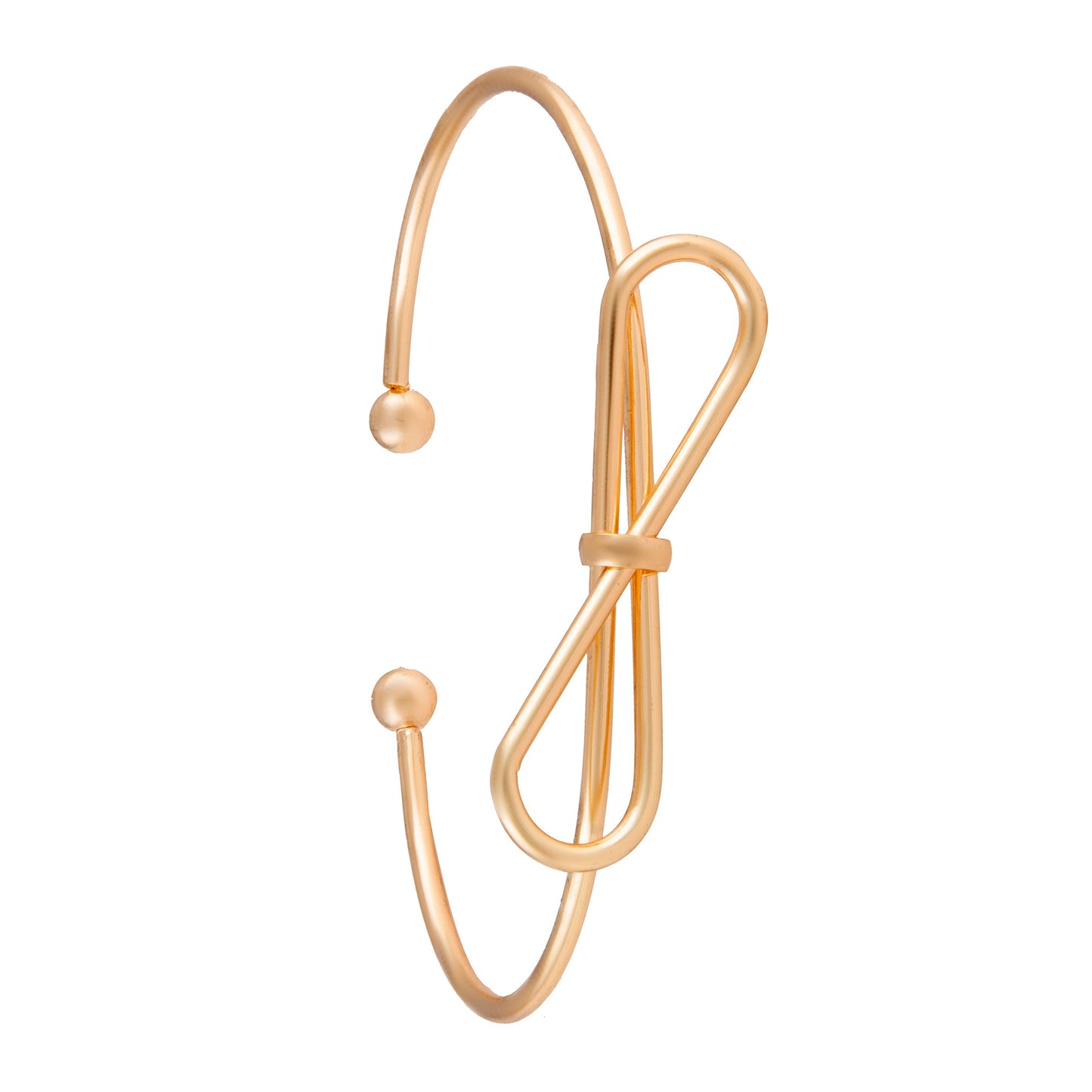 Gold Plated Latest Designer Contemporary Infinity Cuff Bangle Bracelet for Girls & Women (MD_3248_G)