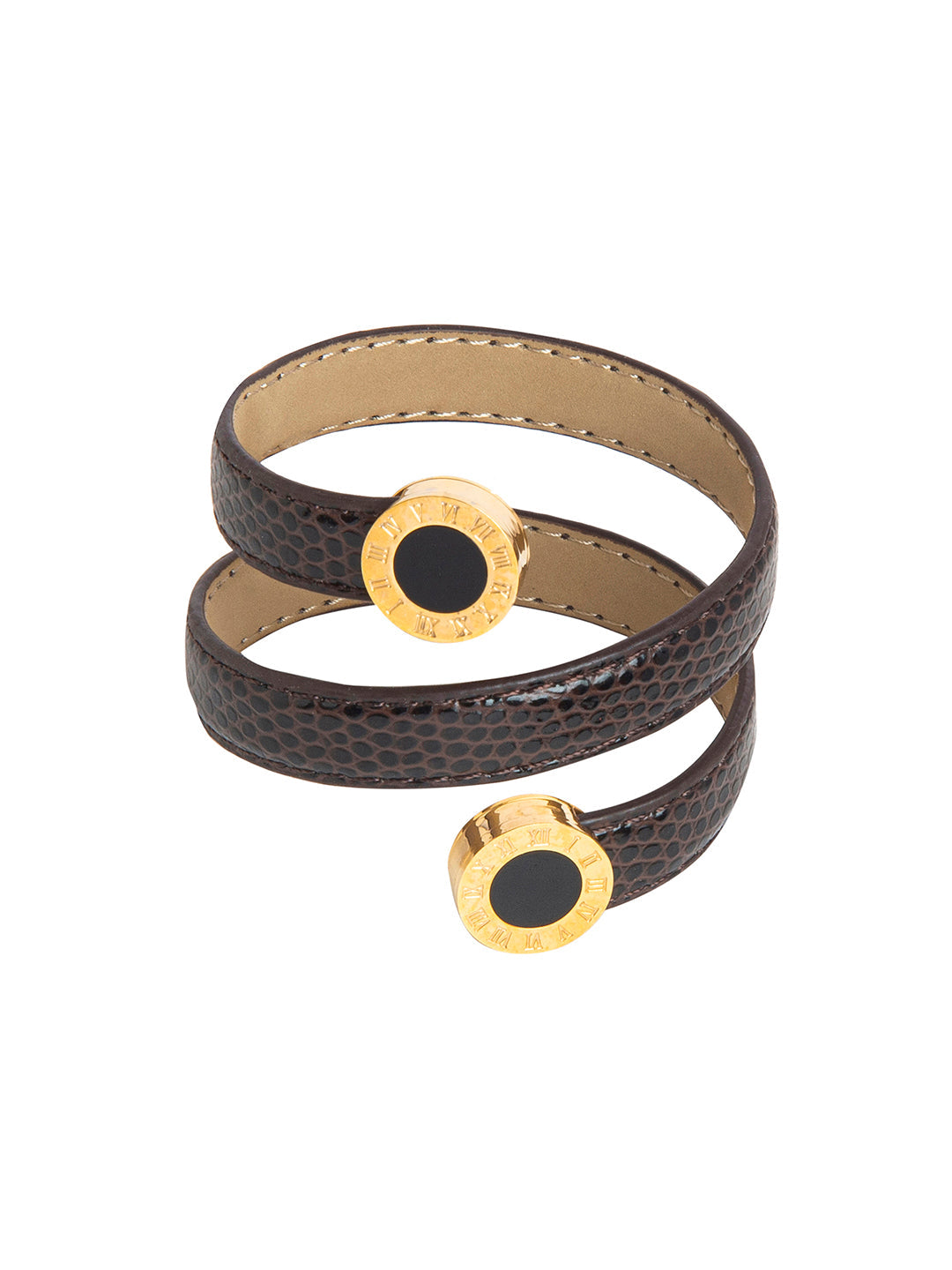 Designer Stylish Latest Leather Wraparound Layered Brown Bracelet for Women MD_3260 (BR)