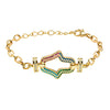 CZ Studded Gold Plated Designer Stylish and Latest Charm Hamsa Bracelet for Girls & Women (MD_3267_G)