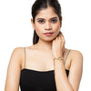 CZ Studded Gold Plated Designer Stylish and Latest Charm Hamsa Bracelet for Girls & Women (MD_3267_G)