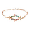 CZ Studded Gold Plated Designer Stylish and Latest Charm Hamsa Bracelet for Girls & Women (MD_3267_RG)