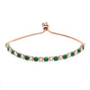 CZ Studded Rose Plated Designer Stylish and Latest Multicolour Adjustable Tennis Bracelet for Girls & Women (MD_3272_RG)
