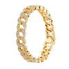 CZ and Crystal Studded Gold Plated Designer Stylish Cuban-Figaro Link Chain Bracelet for Women (MD_3276_G)