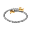 Two Tone Gold & Silver Plated Designer Imported Flexible Rope Style Wraparound Kada Bangle Bracelet for (Unisex) MD_3278 (GS)