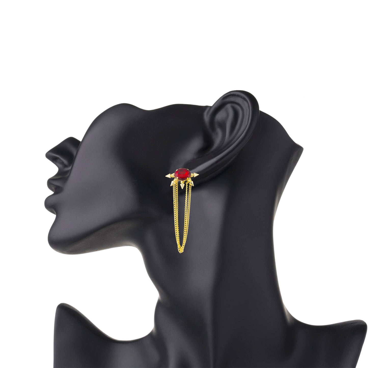 Gold Plated Fashionable Statement Partywear Tassel Earrings (MD_34)