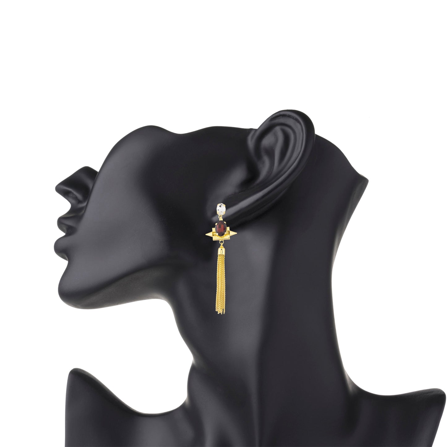 Gold Plated Fashionable Statement Partywear Tassel Earrings (MD_38)