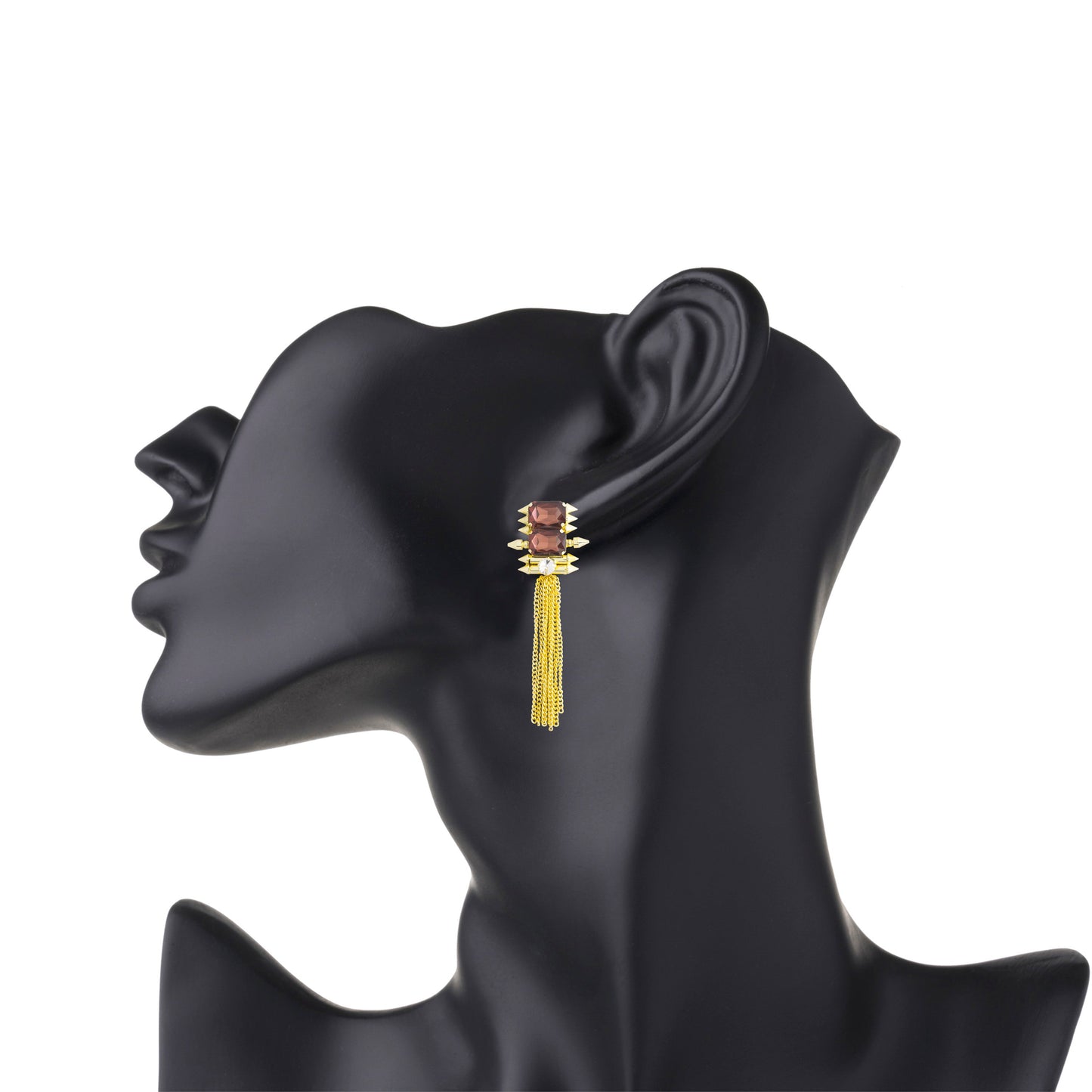 Gold Plated Fashionable Statement Partywear Tassel Earrings (MD_44)