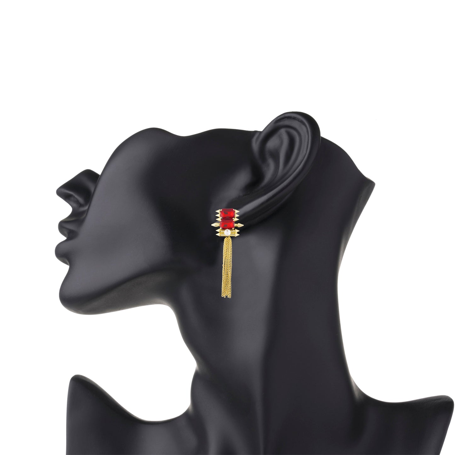 Gold Plated Fashionable Statement Partywear Tassel Earrings (MD_45)