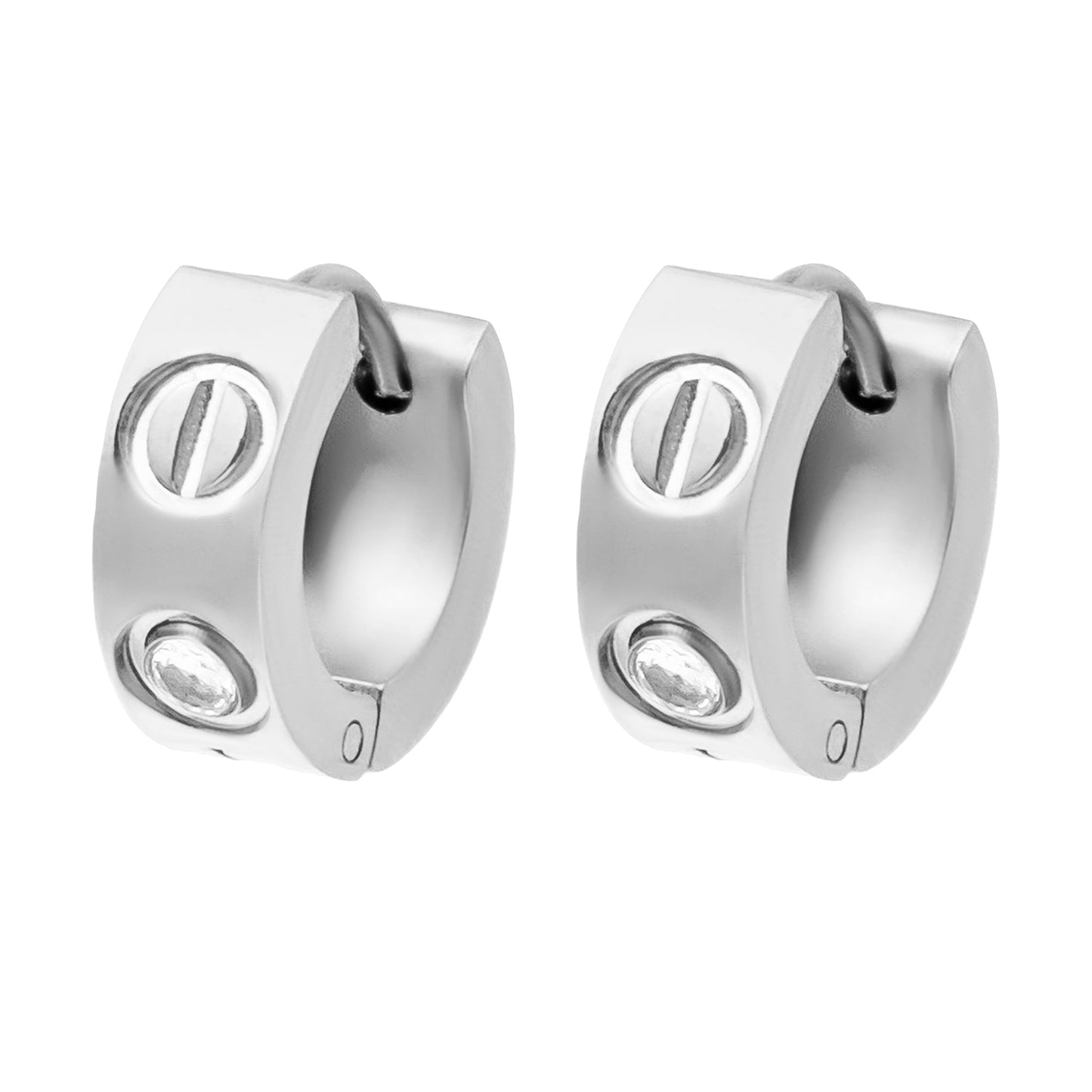 MOONDUST Silver Plated Stud Earrings for Women (MD_91_S)