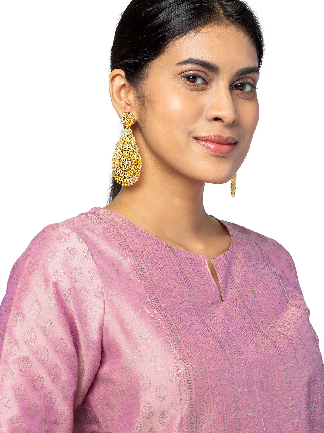 Shining Jewel Traditional Indian Gold Plated Chandelier Long Earring for Women (SJE_11)