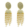 Shining Jewel Traditonal Indian Antique Gold Plated White Meenakari, CZ, Pearls Jhumka Earrings Women (SJE_18_W)