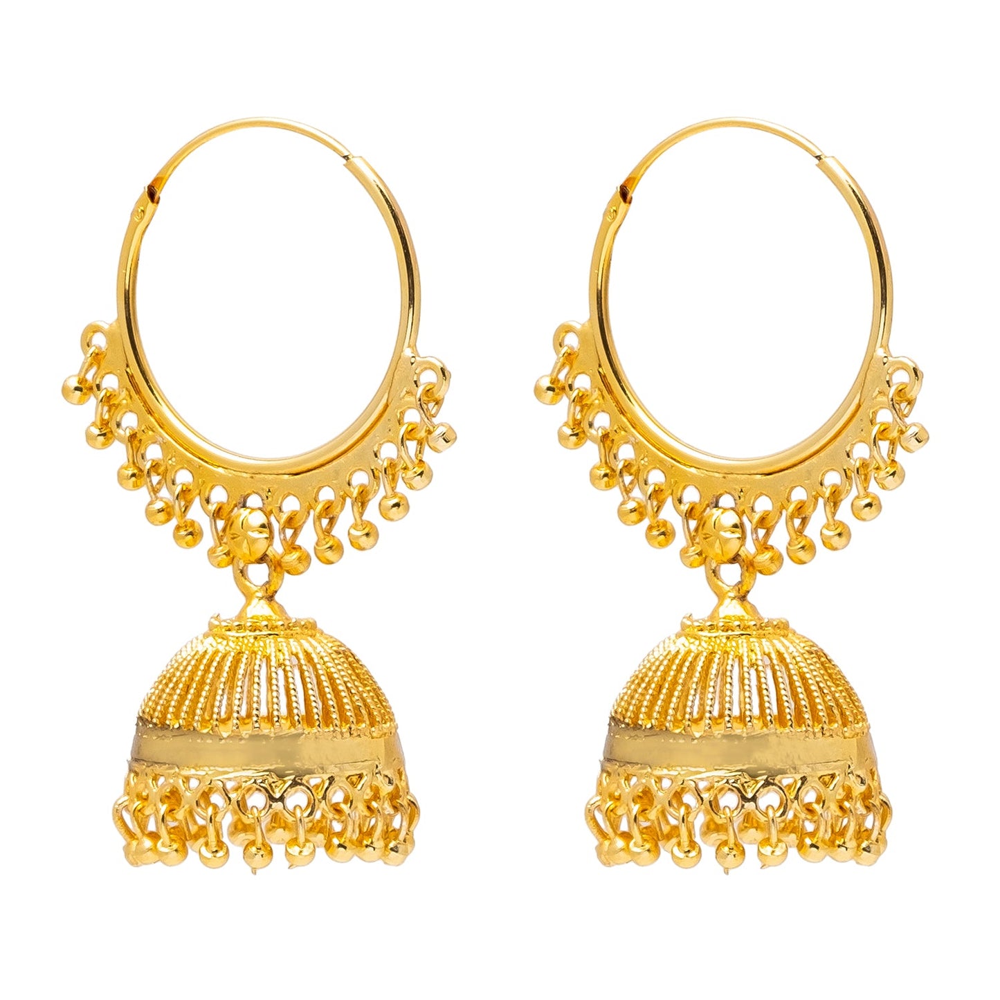 Traditional Gold Plated Medium Size Classic Design Jhumki Earrings for Women (SJE_37)