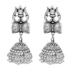 Antique Silver Plated Oxidised Traditional Trishul Damru Design with CZ & Pearls Long Jhumka Earrings for Women (SJE_59)
