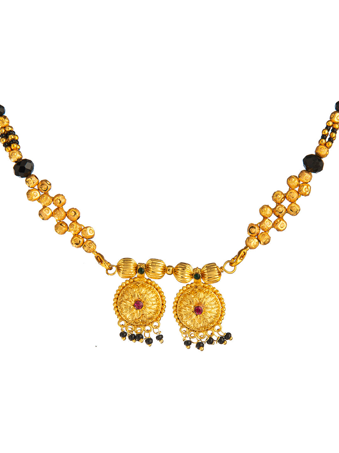 Shining Jewel Gold Plated Handcrafted Traditional Double Vati Bridal M