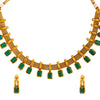 Shining Jewel Traditional Antique Gold Plated Green Color Choker Necklace with Matching Earring