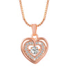 Shining Jewel RoseGold Plated Western CZ, Crystals & AD Heart Design Pendant Necklace for Women (SJN_132)