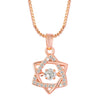 Shining Jewel RoseGold Plated Western CZ, Crystals & AD Star Design Pendant Necklace for Women (SJN_137)